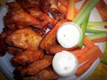 Chicken Wings w/Celery and Carrot Sticks and Dipping Sauce