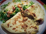Quesadilla Chicken or Beef and a Side Salad