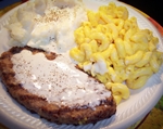 Salisbury Steak w/Mash Potato and Macaroni and Cheese